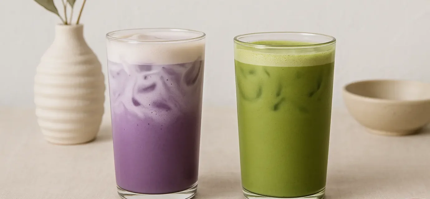 matcha latte et ube latte