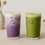 matcha latte et ube latte